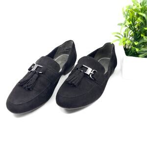 EUC MARCO TOZZI Black Silver Buckle Flats - EU 39 (9 US)